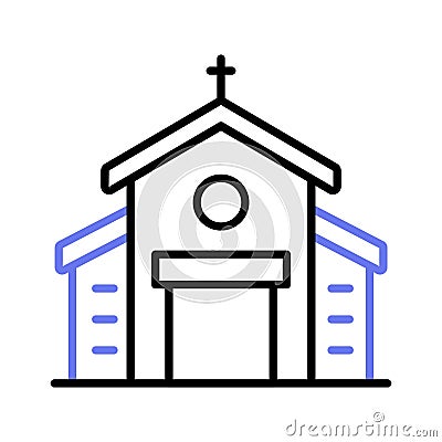 A cathedral building, christian wedding house, church editable vector Vector Illustration