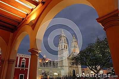 Cathedral in Campeche Stock Photo