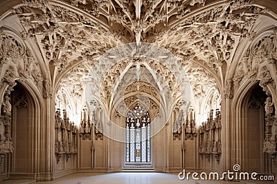 cathedral ceiling with carved angels and cherubs Stock Photo