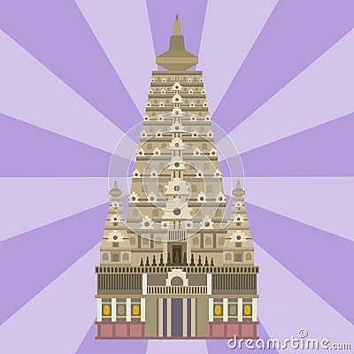 Cathedral chinese church temple traditional building landmark tourism vector illustration Vector Illustration