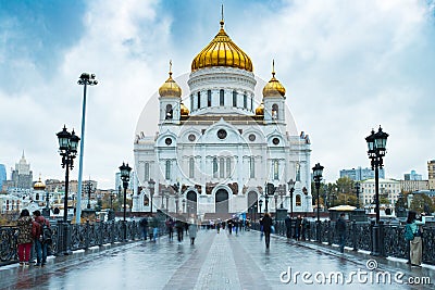 Cathedral Of Christ Savior At Autumn Day. Editorial Stock Photo