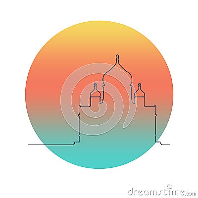 Cathedral of Christ the Savior Vector Illustration