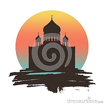 Cathedral of Christ the Savior Vector Illustration