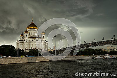 The Cathedral of Christ the Savior in Moscow Editorial Stock Photo