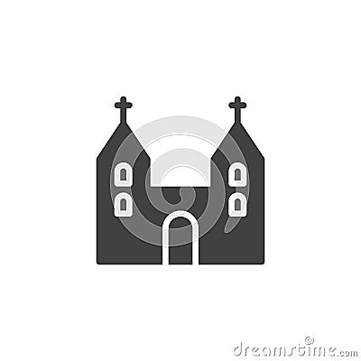 Cathedral church building icon vector Vector Illustration