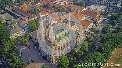 Cathedral Church from the top, Jakarta. Indonesia Editorial Stock Photo