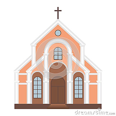 Cathedral church temple traditional building landmark tourism vector illustration Vector Illustration