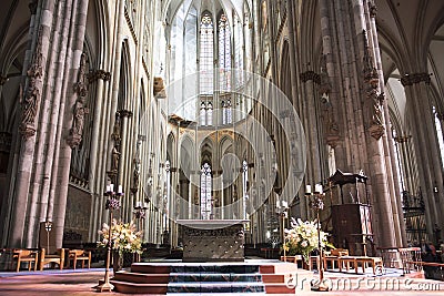 Cathedral Cologne Interior Editorial Stock Photo