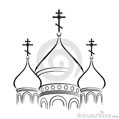 The Domes of Orthodox Cathedral Vector Illustration