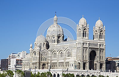Cathedral de la Major, main church and local landmark, Marseille, France Stock Photo