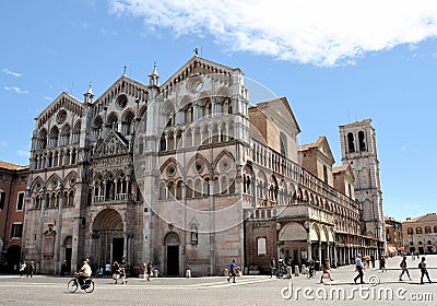 Cathedral of Ferrara Editorial Stock Photo