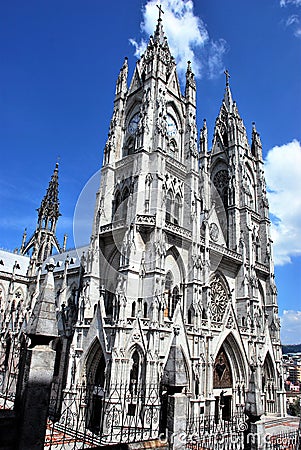 Cathedral in Gothic Style in Quito Stock Photo