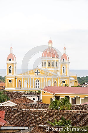 Cathedral of Granada Nicaragua Stock Photo