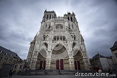 Cathedral and Gray Sky Editorial Stock Photo