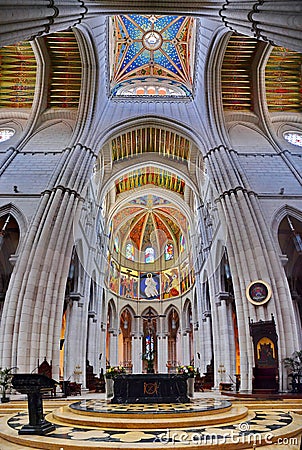 Madrid Spain, Cathedral interior Editorial Stock Photo