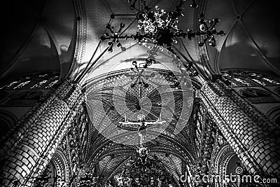 Cathedral interior, gothic style, spain Editorial Stock Photo