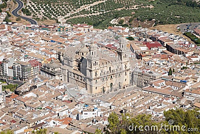 Cathedral of Jaen city Stock Photo