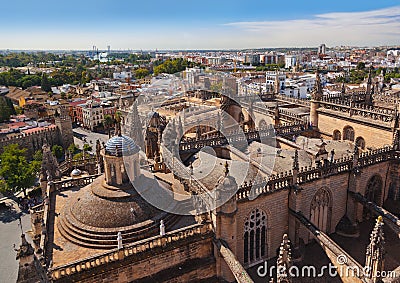 Cathedral La Giralda at Sevilla Spain Stock Photo