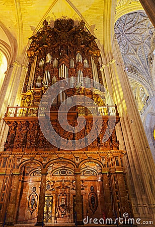 Cathedral La Giralda at Sevilla Spain Editorial Stock Photo