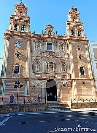 Cathedral La Merced in Huelva in South spain Editorial Stock Photo