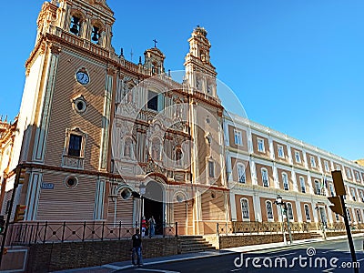 Cathedral La Merced in Huelva in South spain Editorial Stock Photo