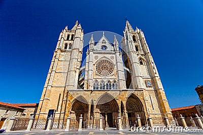 Cathedral of Leon, Spain Stock Photo