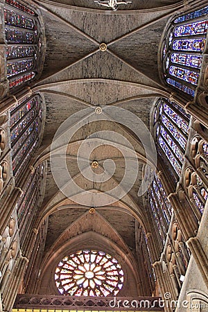 Cathedral of Leon, Spain Stock Photo