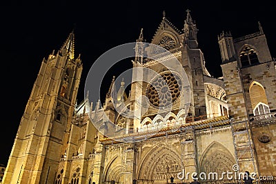 Cathedral of Leon, Spain Stock Photo