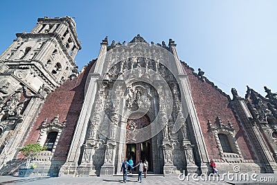 Cathedral metropolitana de la ciudad de Mexico on Zocalo square Editorial Stock Photo