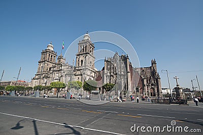 Cathedral metropolitana de la ciudad de Mexico on Zocalo square Editorial Stock Photo