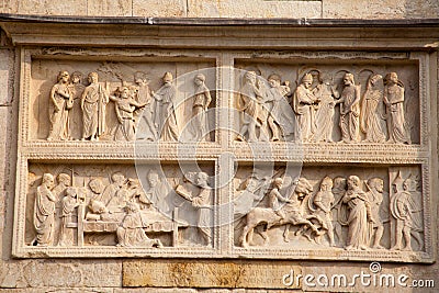 Cathedral of modena Romanesque architecture of the Middle Ages Stock Photo
