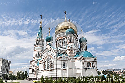 Cathedral in Omsk Stock Photo