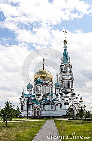 Cathedral in Omsk Stock Photo