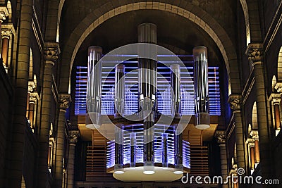 Organ, Saint Nicholas Cathedral, Monaco Editorial Stock Photo