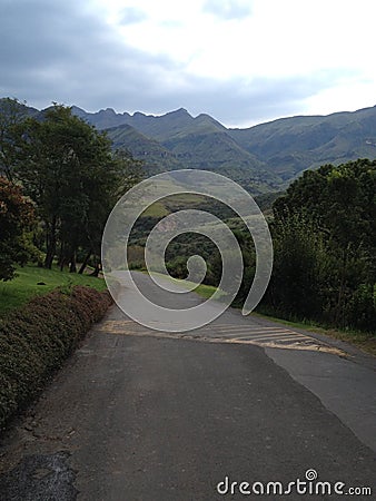 Cathedral Peak, Drakensburg, South Africa Hotel view of Mountains Stock Photo