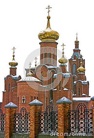 Cathedral of the Protection of the Holy Virgin of city Mineralnye Vody Stock Photo