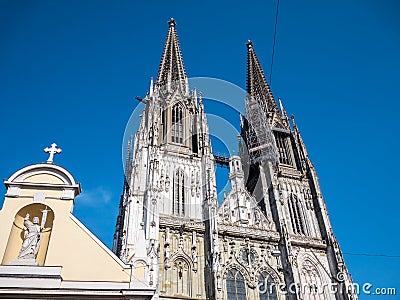Cathedral in Regensburg in Bavaria Germany Stock Photo