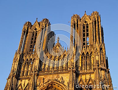 Cathedral in Reims Stock Photo