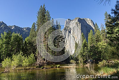 Cathedral Rocks In Yosemite Stock Photo