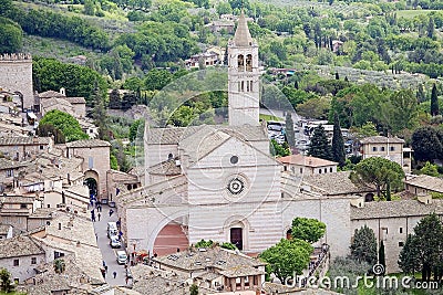 Cathedral of Saint Clare in Assisi, Umbria, Italy Stock Photo