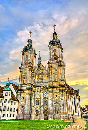 Cathedral of Saint Gall Abbey in St. Gallen, Switzerland Stock Photo
