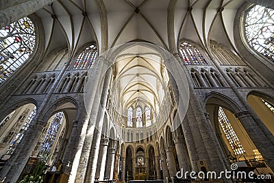 Cathedral Saints-Michel-et-Gudule de Bruxelles, Belgium Stock Photo