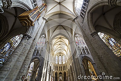 Cathedral Saints-Michel-et-Gudule de Bruxelles, Belgium Stock Photo