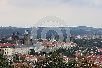 Cathedral of Saints Vitus, view from Petrin Tower Stock Photo