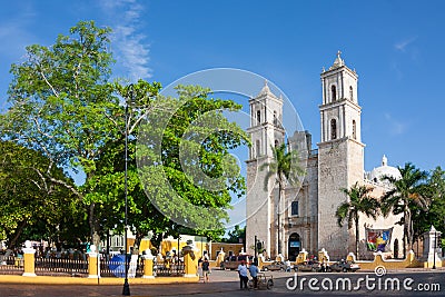 Cathedral of San Ildefonso Merida capital of Yucatan Mexico Editorial Stock Photo