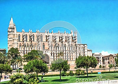 The Cathedral of Santa Maria of Palma Stock Photo