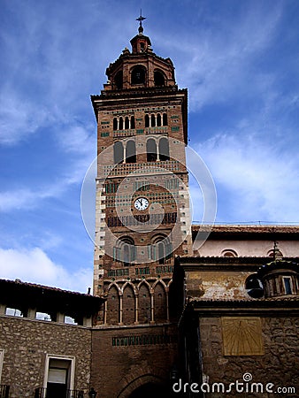 The Cathedral of Santa MarÃ­a de Mdiavilla and its Bell Tower Stock Photo