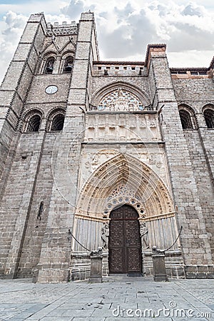 The Cathedral of the Saviour Catedral de Cristo Salvador, Catholic church in Avila in the south of Old Castile, Spain Stock Photo