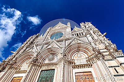 Cathedral of Siena, Tuscany. Exterior view of Duomo Editorial Stock Photo