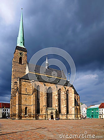 Cathedral of St. Bartholomew (PlzeÅˆ) Stock Photo